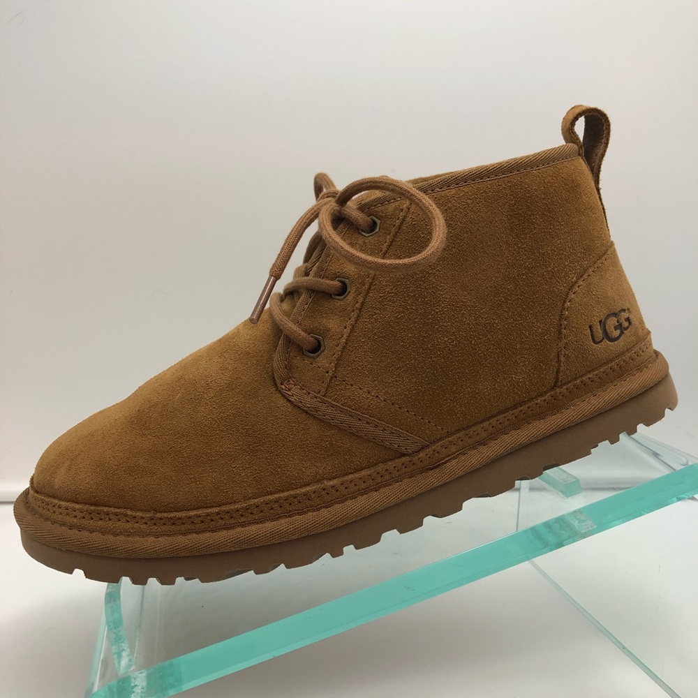 UGG Neumel tan suede sheepskin boot lace up 9